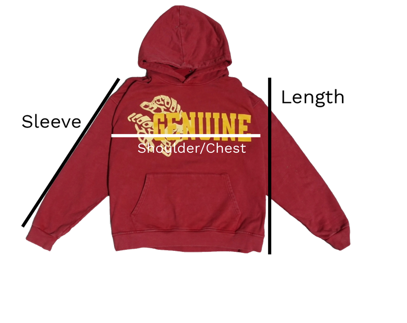 Hoodie measurement diagram