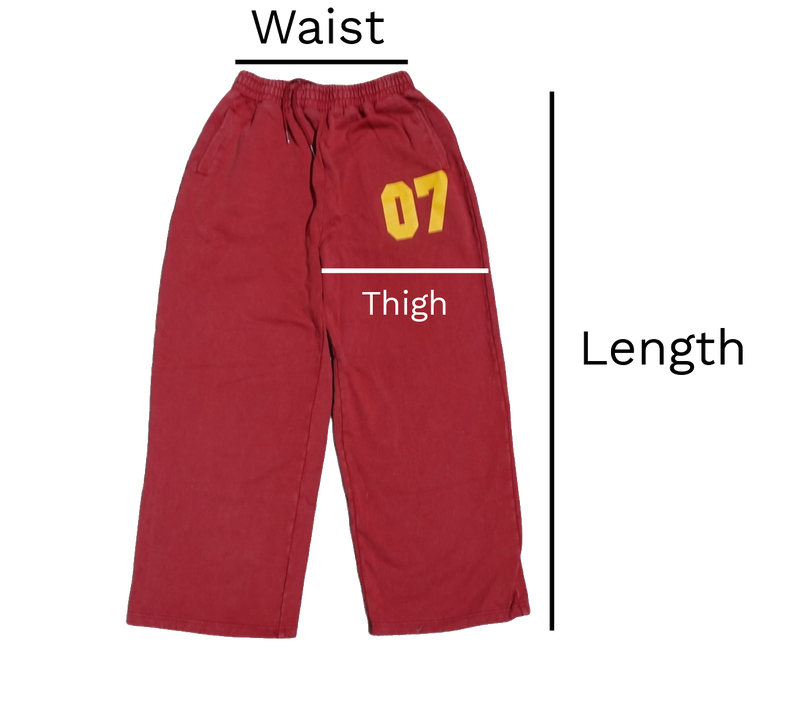 Sweatpants measurement diagram